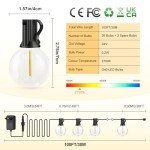 G40 Outdoor String Lights with Remote Control 100FT