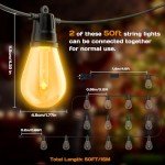Nextyu 15M Outdoor Garden String Lights with Remote