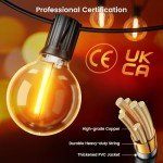 Torkase 110FT Outdoor String Lights with LED Bulbs