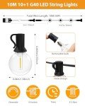 Outdoor Dimmable Festoon Lights with Timer & Bulbs
