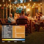 Torkase 110FT Outdoor String Lights with LED Bulbs