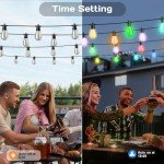 Nextyu 15M Outdoor Garden String Lights with Remote