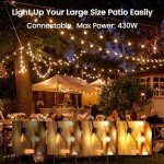 Torkase 110FT Outdoor String Lights with LED Bulbs
