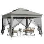 Outsunny 3x3m Pop Up Garden Gazebo with Netting