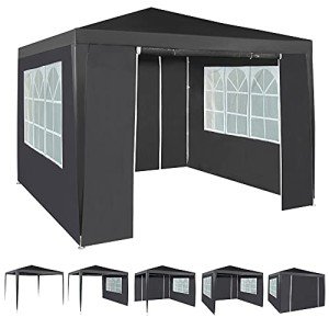 Grey 3x3M Waterproof Event Gazebo with Side Panels