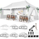 Large Pop-Up Gazebo Tent with Sides, 3m x 6m