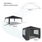 Grey 3x3M Waterproof Event Gazebo with Side Panels