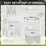 Outsunny 3x3m Pop Up Garden Gazebo with Netting