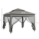 Outsunny 3x3m Pop Up Garden Gazebo with Netting