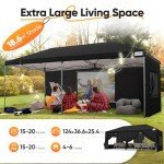 3x6m Pop Up Gazebo with Sides - Black