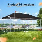 3x6m Pop Up Gazebo with Sides - Black