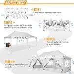 Large Pop-Up Gazebo Tent with Sides, 3m x 6m