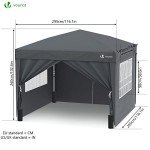 VOUNOT 3m x 3m Pop Up Gazebo with Sides