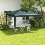 Outsunny 2.7m Garden Gazebo Canopy Tent - Green
