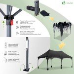 VOUNOT 3x6m Waterproof Pop Up Gazebo with Sidewalls
