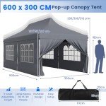 3m x 6m Adjustable Pop Up Gazebo Canopy Tent