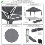 VOUNOT 3x3m Folding Gazebo with Weight Bags