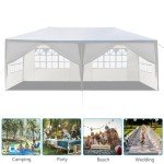 6-Sided White Gazebo Party Tent - 3x6M