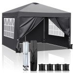 3x3m Pop Up Garden Gazebo with Sides & Sandbags