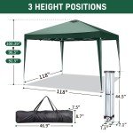 Green 3x3M Outdoor Pop Up Gazebo Tent