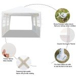 6-Sided White Gazebo Party Tent - 3x6M