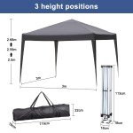 3x3m Pop Up Garden Gazebo with Sides & Sandbags