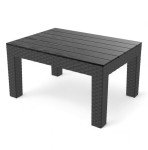 Black Rattan Coffee Table for Outdoor Spaces