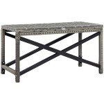 Outsunny Wicker Outdoor Coffee Table and Rattan Side Table
