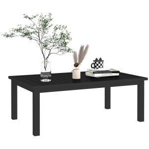 Aluminium Slat Top Outdoor Coffee Table - Black
