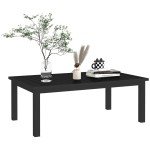 Aluminium Slat Top Outdoor Coffee Table - Black