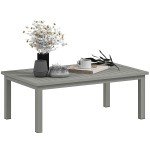 Grey Aluminum Slat Top Outdoor Coffee Table