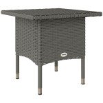 Grey Rattan Outdoor Coffee Table by Outsunny