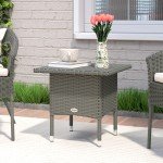 Grey Rattan Outdoor Coffee Table by Outsunny