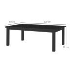 Aluminium Slat Top Outdoor Coffee Table - Black