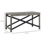 Outsunny Wicker Outdoor Coffee Table and Rattan Side Table