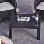Black Rattan Coffee Table for Outdoor Spaces
