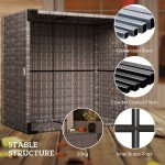 Dark Grey Rattan Outdoor Coffee Table with Glass Top