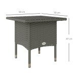 Grey Rattan Outdoor Coffee Table by Outsunny