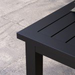 Aluminium Slat Top Outdoor Coffee Table - Black