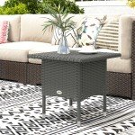 Grey Rattan Outdoor Coffee Table by Outsunny