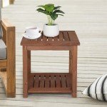 Square Wooden Coffee Table for Garden & Patio