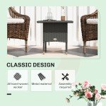 Grey Rattan Outdoor Coffee Table by Outsunny