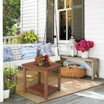 Square Wooden Coffee Table for Garden & Patio