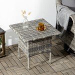 Outdoor PE Rattan Coffee Table for Garden