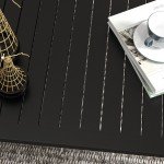 Aluminium Slat Top Outdoor Coffee Table - Black