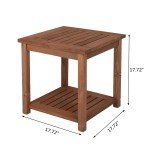 Square Wooden Coffee Table for Garden & Patio