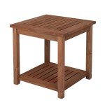 Square Wooden Coffee Table for Garden & Patio