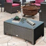 Black Rattan Patio Sofa Chair and Table Set