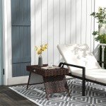 Foldable Rattan Coffee Table with Steel Frame