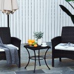 Outsunny Black 45cm Square Patio Bistro Table